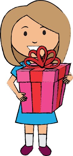 Cute girl with gift vector image