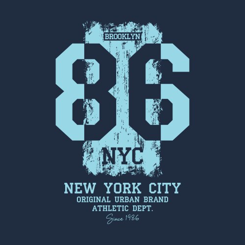 new york city brooklyn t-shirt design vector image