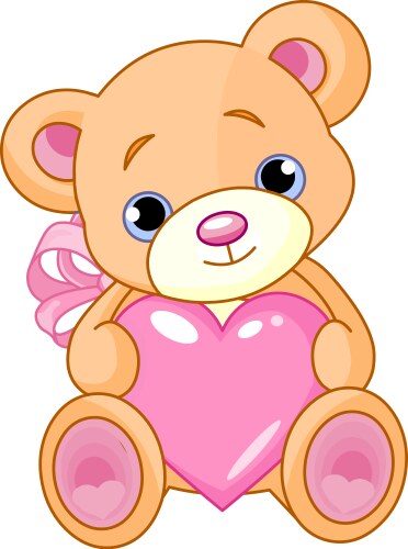 Bear with heart vector image