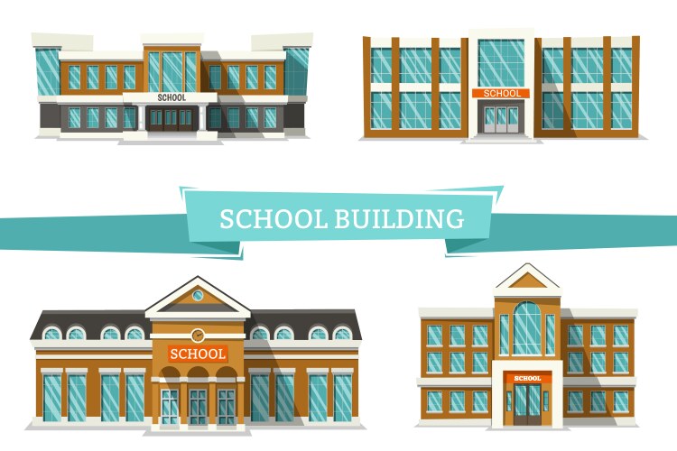 schooll buildings on white vector image