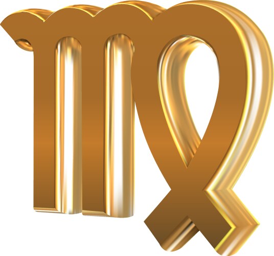 Golden sign virgo vector image