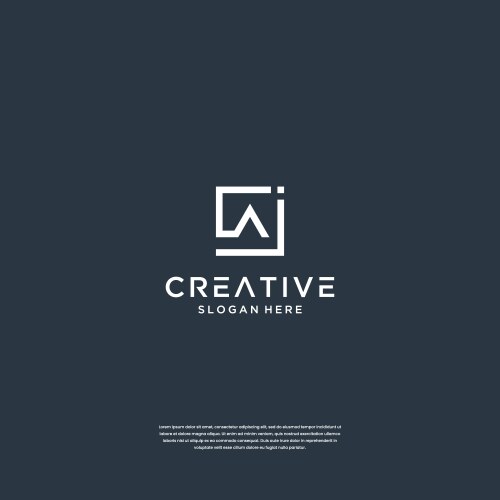 Abstract initials a with square logo design vector image