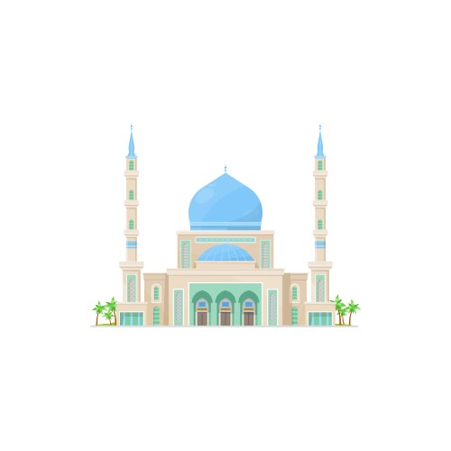 islam religion building isolated muslim mosque vector image