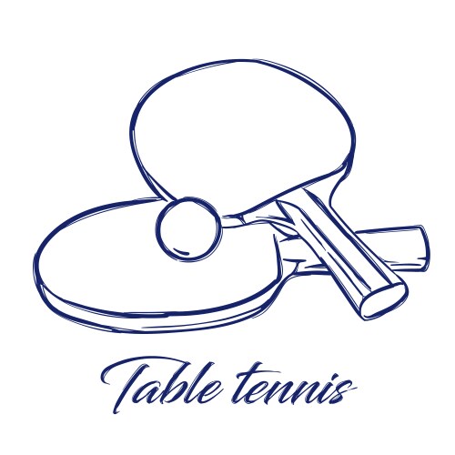 Table tennis bats and ball vector image