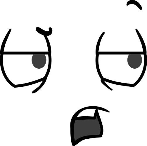 Tired face expression funny comic emotion sticker vector image