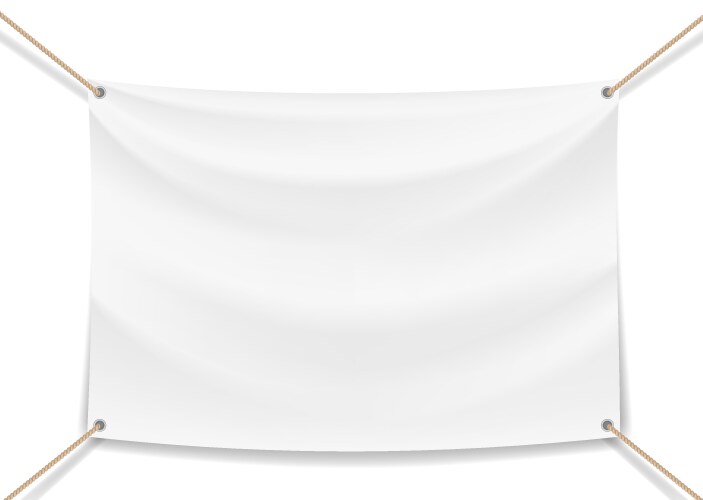 Image of a white banner with ropes vector image