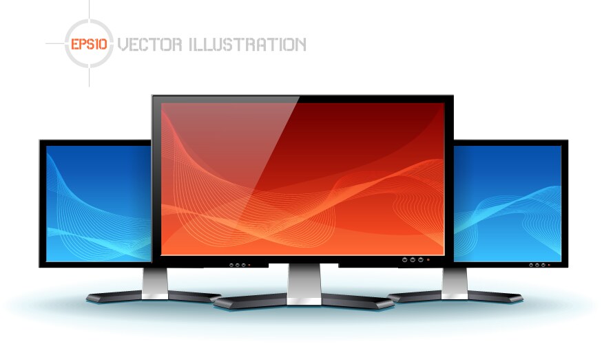 Flat lcd tv monitor vector image