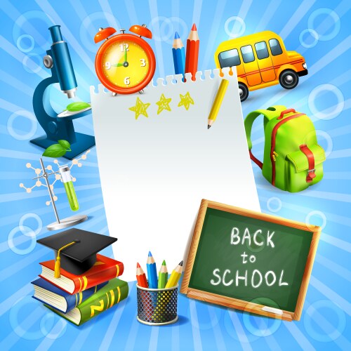 back to school concept template vector image