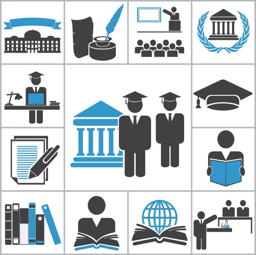 High education icons vector image