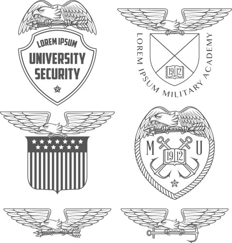 Military labels badges and design elements vector image