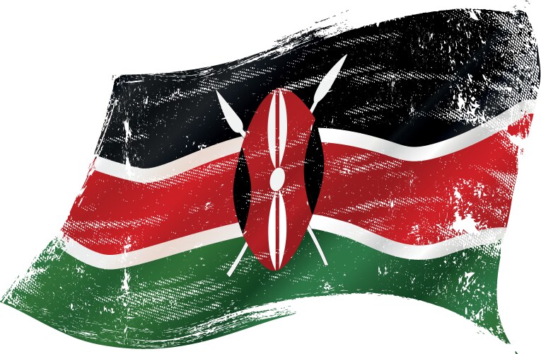 Kenya waving flag vector image