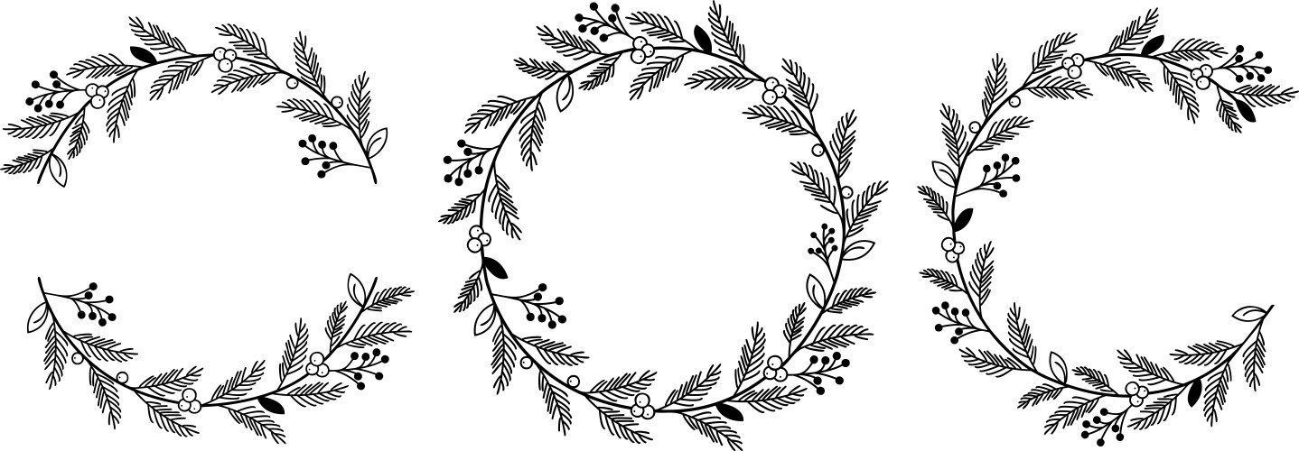 Collection of beautifully hand drawn laurel vector image