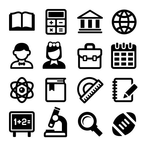 School and education icons set vector image