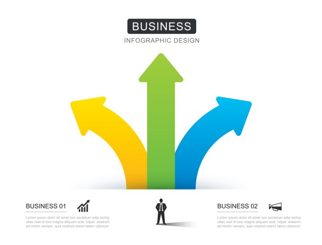 3 data infographics arrow way template abstract vector image