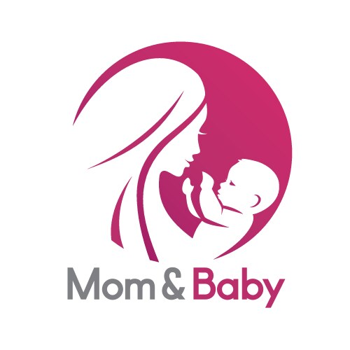 mom and bastylized symbol logo or emblem vector image