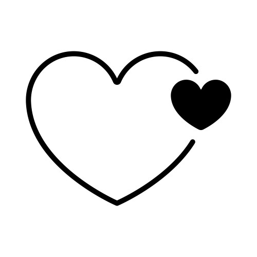 Outline heart shape icon symbol vector image