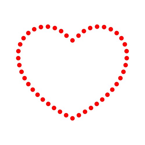 Outline dotted heart shape icon symbol vector image