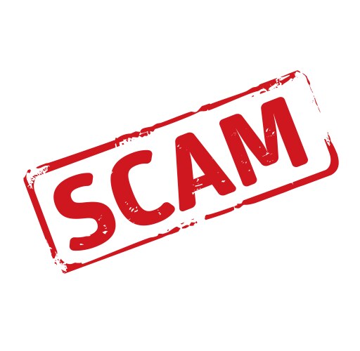 Red stamp and text scam vector image