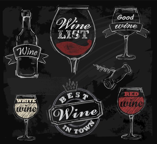 Chalk wine vector image