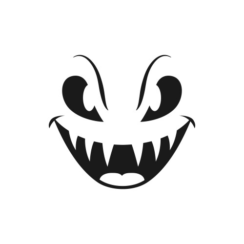 Halloween icon scary evil smile vector image