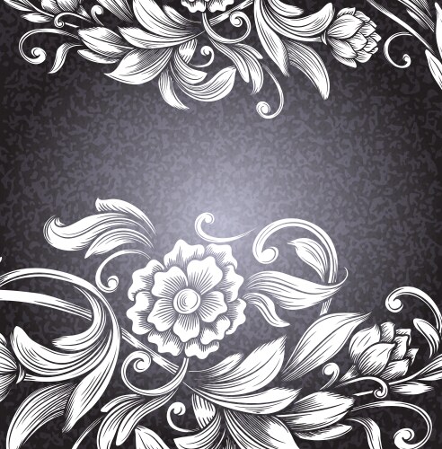 Card with floral pattern vector image