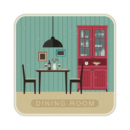 Dining room interior vector image