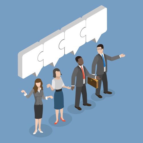 3d isometric flat of meeting vector image