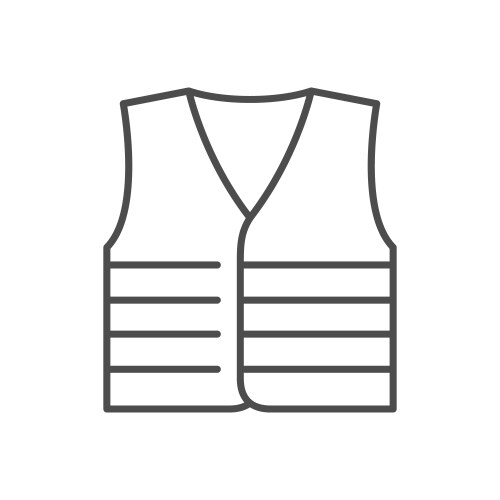 Safety vest line outline icon vector image