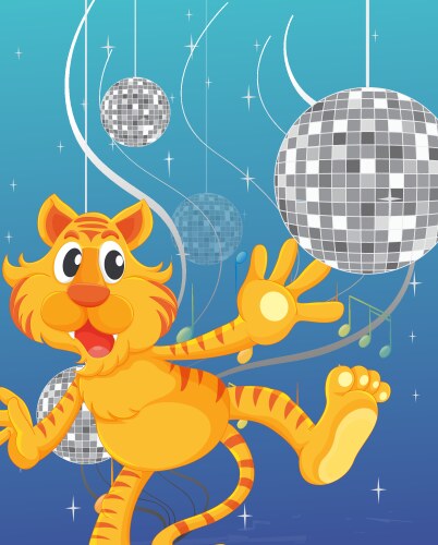 a tiger and the disco lights vector image