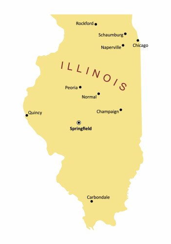 Illinois cities map vector image