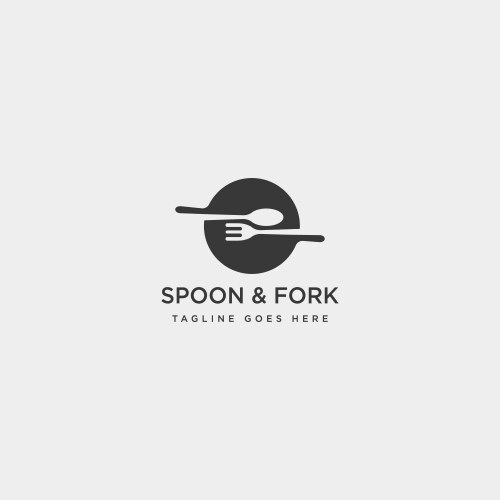 Food equipment spoon fork logo template icon vector image