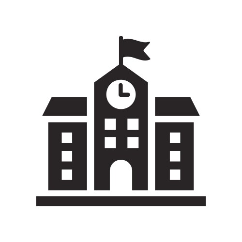 School icon in solid style vector image