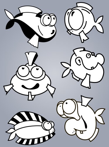 fish set vector image