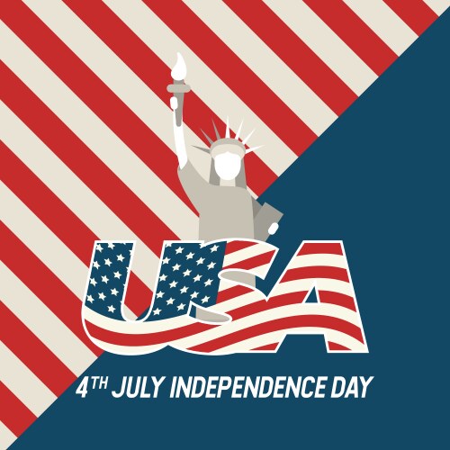 statue liberty usa july 4 th independence day vector image