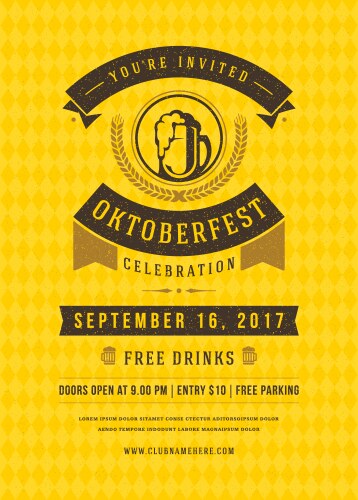 Oktoberfest beer festival celebration retro vector image