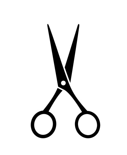 Open black cutting isolated scissors silhouette vector image