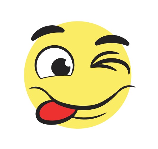 Funny wink emoticon vector image