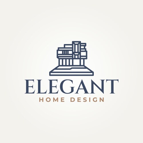 Minimalist elegant home design architecture logo vector image