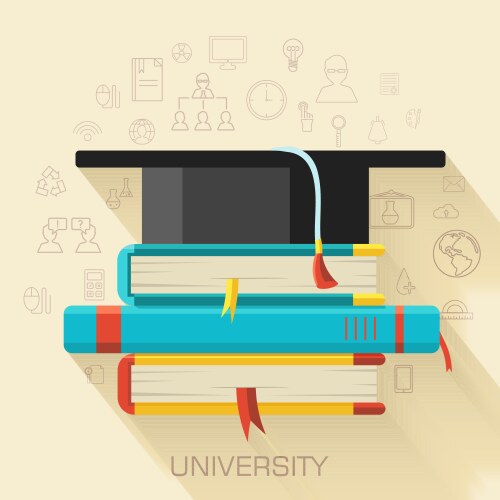 Book with square academic cap icon concept design vector image