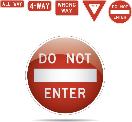 Do not enter traffic signs vector image