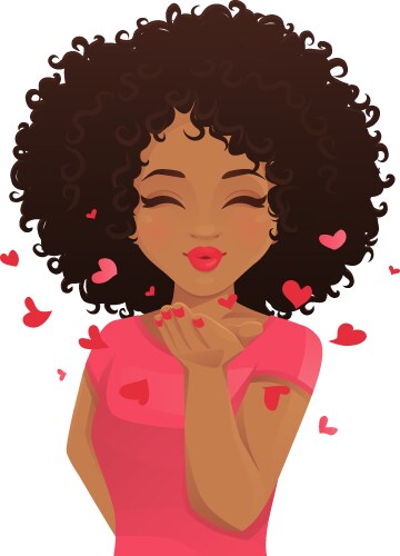 Blowing kiss women vector image