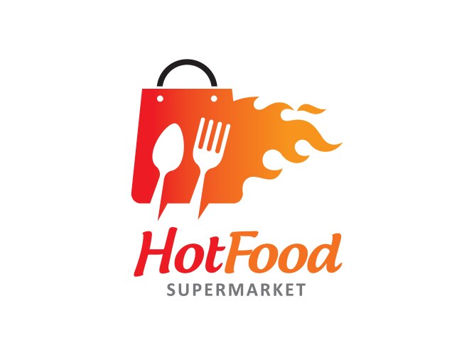 Hot food logo symbol or icon template vector image