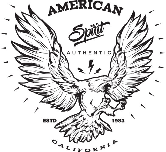 American spirit monochrome emblem vector image