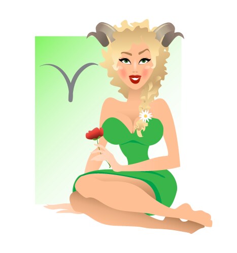 Zodiac signs - aries vector image