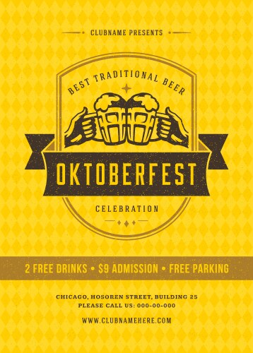 Oktoberfest beer festival celebration retro vector image