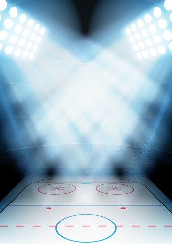 Background for posters night ice hockey stadium vector image