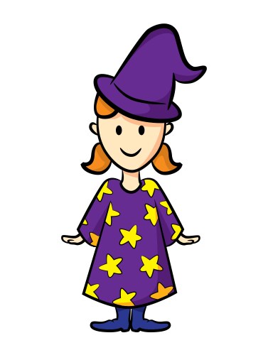 Cute girl wearing witch uniform vector image