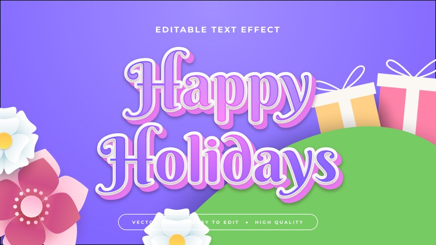 Colorful colourful happy holidays 3d editable vector image