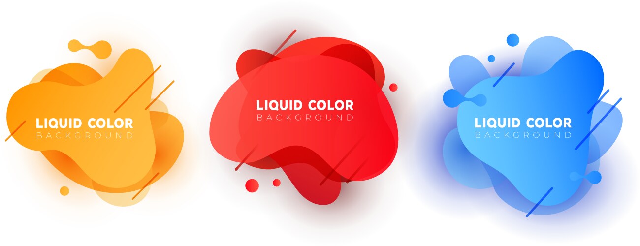 Set of graphic liquid gradient splashes vector image