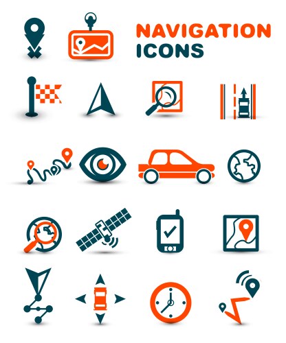 Navigation premium icon set vector image